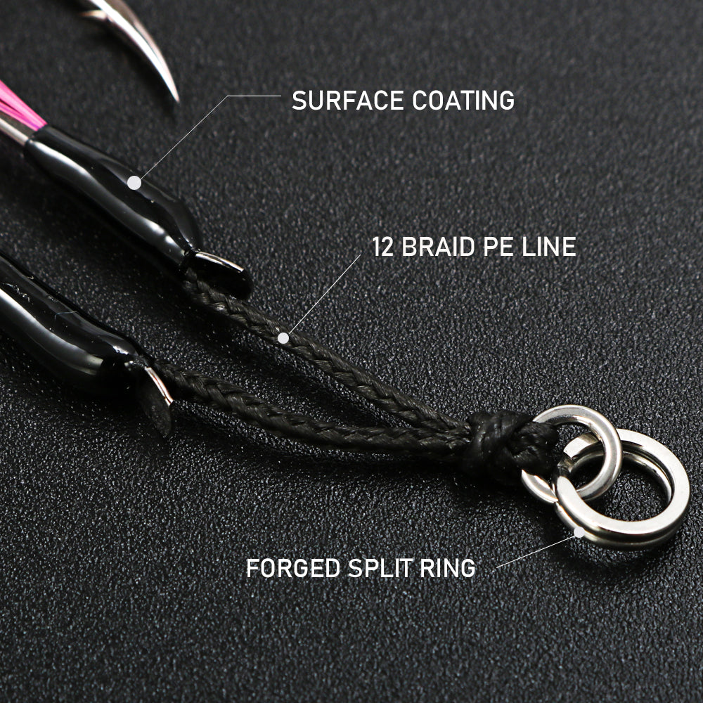 JIGGING PRO 10# 12# 14# 16# Light Jigging Assist Hook Iseama Twin Hooks
