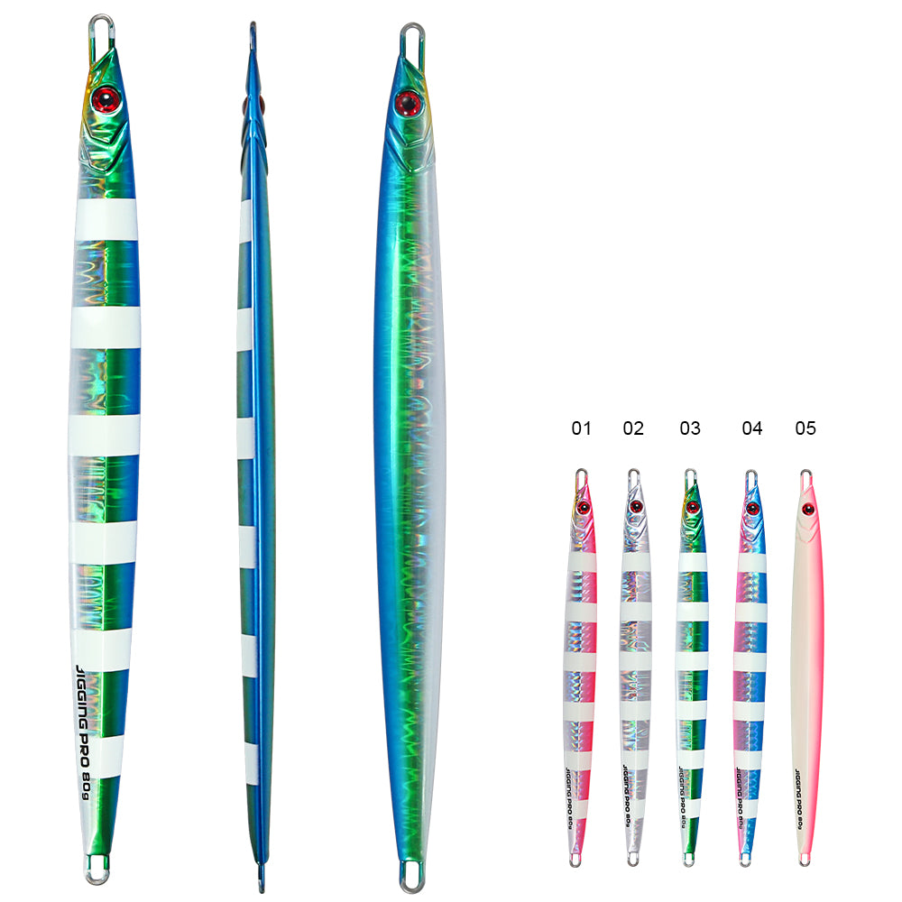 JIGGING PRO Long Cast Metal Jig 60g 80g Long Blade Seawater Fishing Bait
