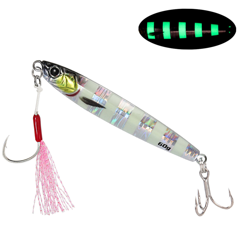 JIGGING PRO 40g/60g 3D Jig Minnow Long Casting Metal Jig For Sea Bass Mackerel Bonito