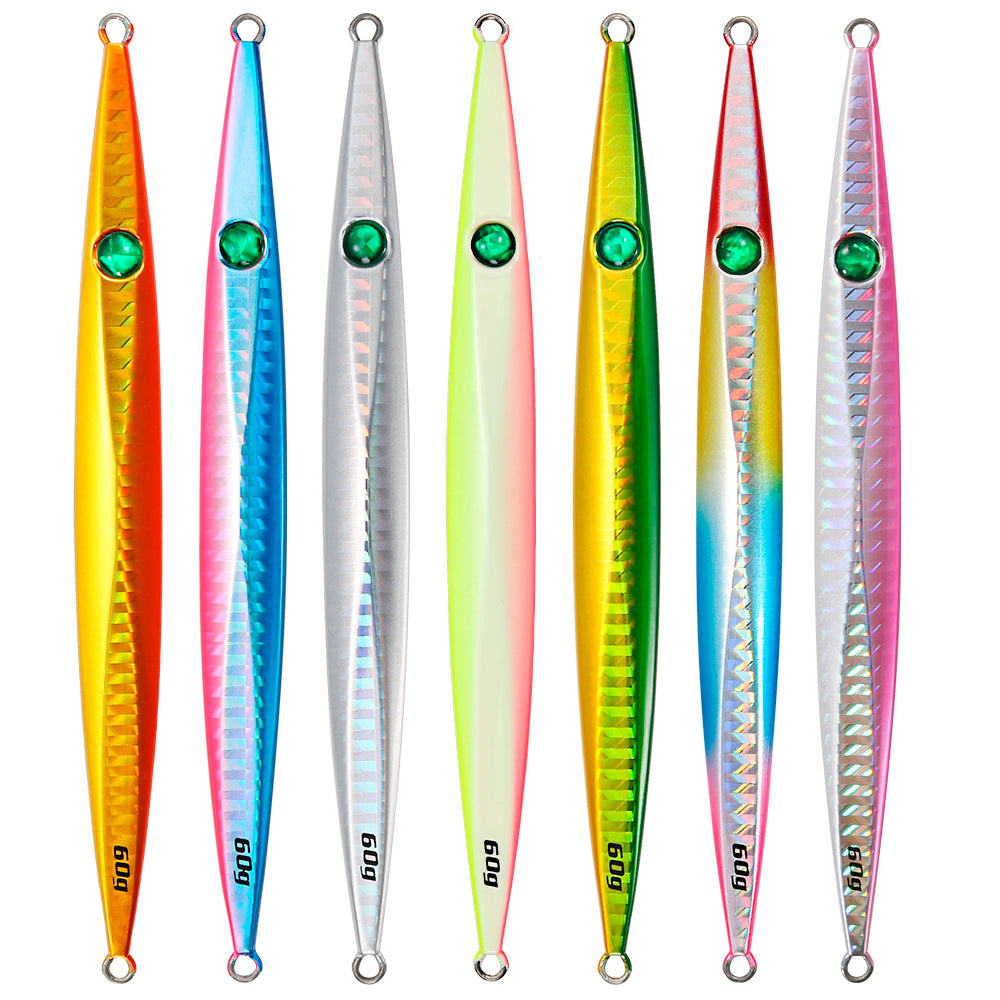 JIGGINGPRO D-Slide Jack Eye 60g 80g 100g Vertical Jigging Lure Saltwater Metal Jig