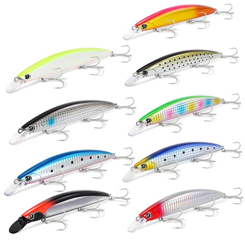 JIGGING PRO 130mm 23g Floating Minnow Lure | Long Casting Surf Fishing Bait for Flatfish & Seabass