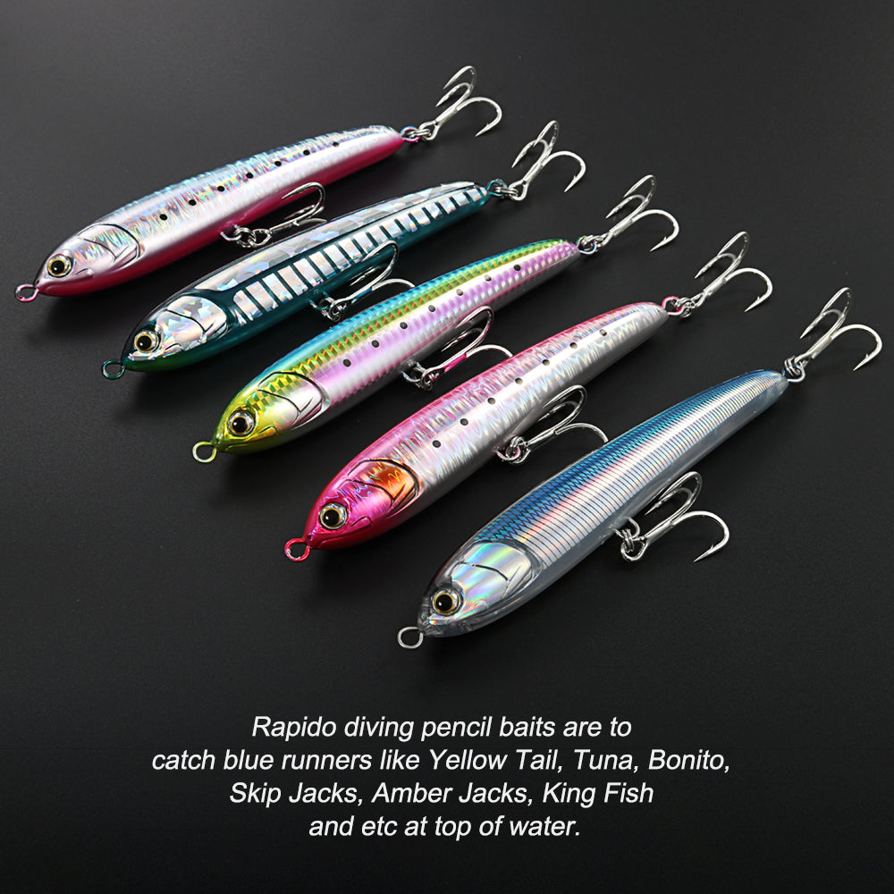 JIGGIING PRO Rapido Floating Pencil Fishing Lure Topwater Walk The Dog Surface Bait 160mm 50g Wobbler Bass Artificial Hard Bait