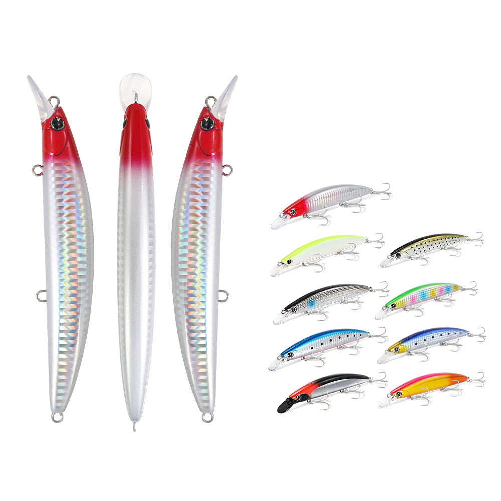 JIGGING PRO 130mm 23g Floating Minnow Lure | Long Casting Surf Fishing Bait for Flatfish & Seabass