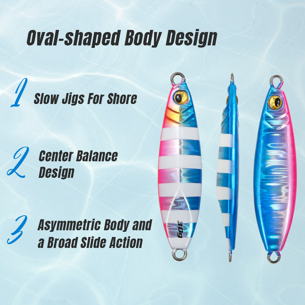 JIGGINGPRO 20g 30g 40g 60g Jigpara Slow Jigs Shore Jigging Lure Saltwater Fishing Lure