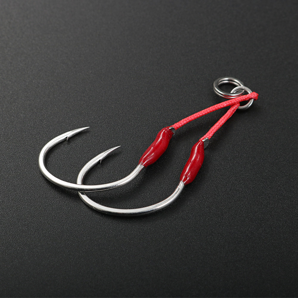 JIGGING PRO 1/0 2/0 3/0 4/0 Slow Jigging Twin Assist Hooks Saltwater Fishing Metal Jig Hook Fishing Accessories