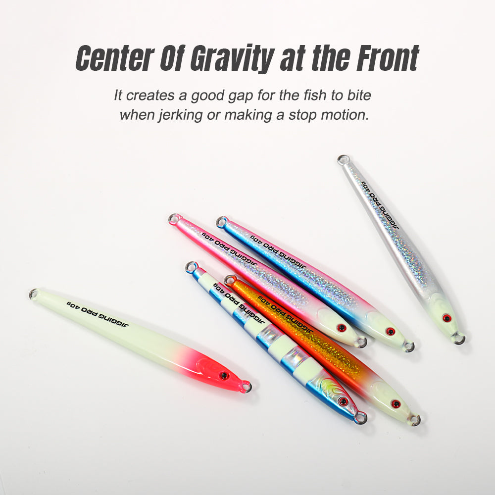 JIGGING PRO Tungsten Jig 40g 60g Fast Sinking Long Casting Metal Jig UV Luminous Saltwater Fishing Bait Artificial Jigging Lure