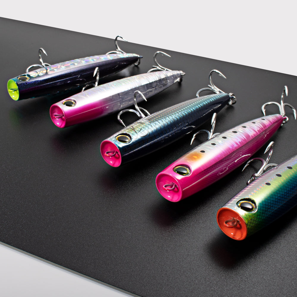 JIGGINGPRO 130mm 40g Popqueen Style Topwater Popper Saltwater Fishing Lure