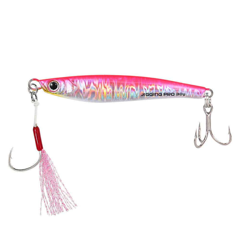 JIGGING PRO Jugulo Shore Metal Jig | Glow Zebra | 15g 20g 30g 40g 60g | Saltwater Casting Lure