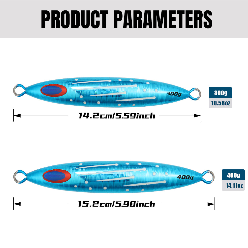 JIGGINGPRO Slow Jig Deep Sea Fishing Lure Metal Jig 300g 400g Slow Skip FB