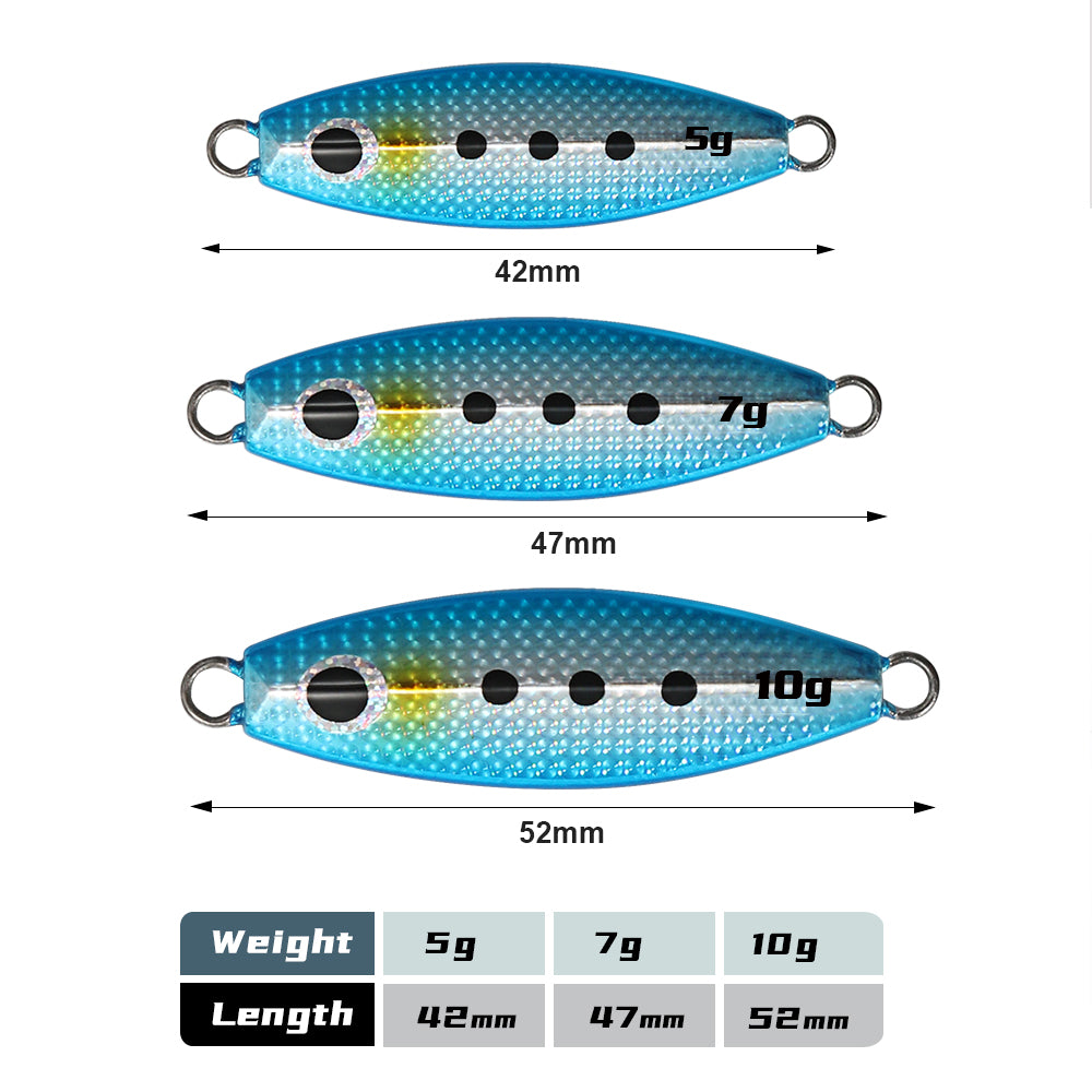 JIGGING PRO 5g 7g 10g Micro Jig Light Zinc Slow Falling Fishing Lure
