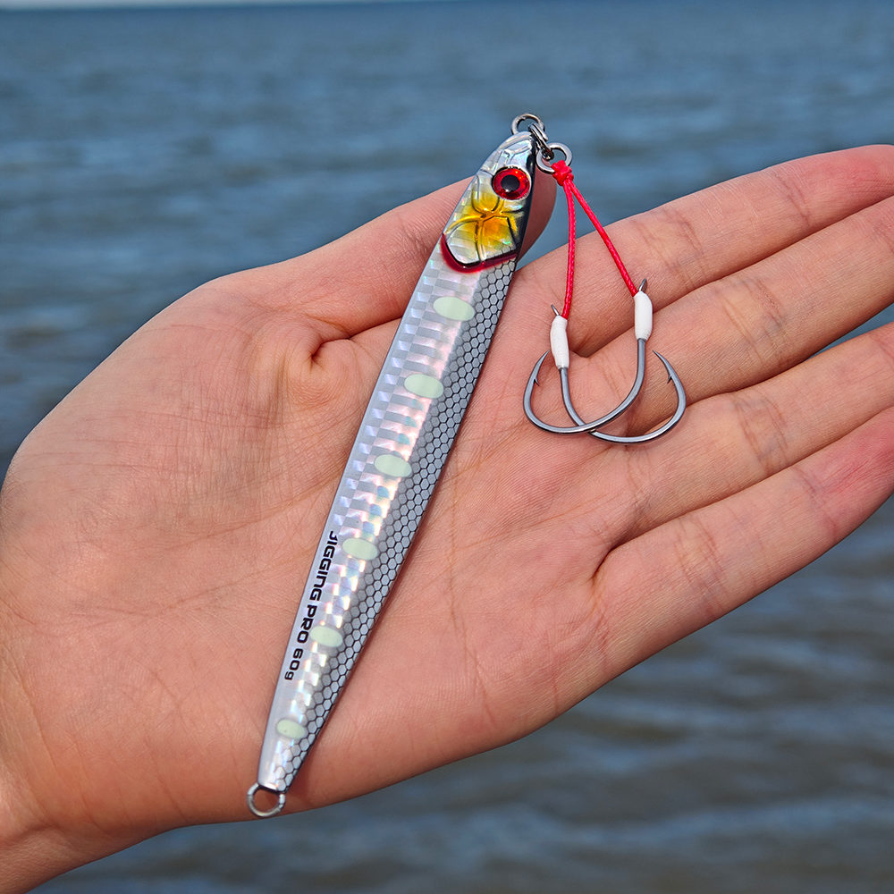 JIGGINGPRO 60g 80g 100g Slim Jig Minnow Fishing Lure Saltwater Metal Jig Bait