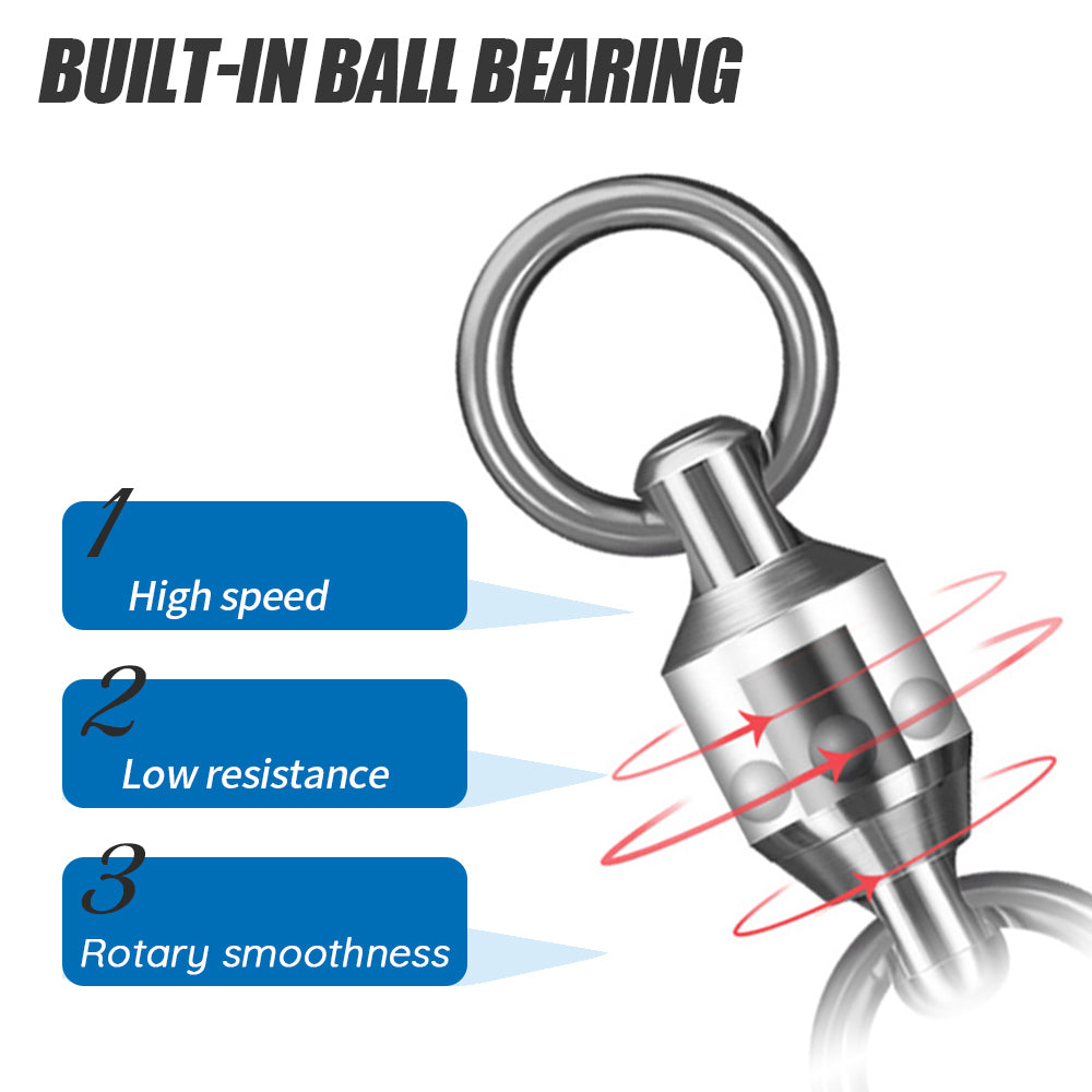 JIGGING PRO Stainless Steel Ball Bearing Swivel Quick Snap Fishing Accessories