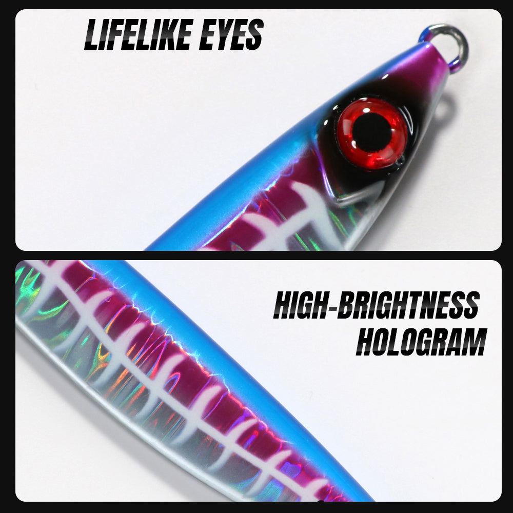 40g 60g 80g 100g Luminous Pattern Metal Jig Fishing Lure
