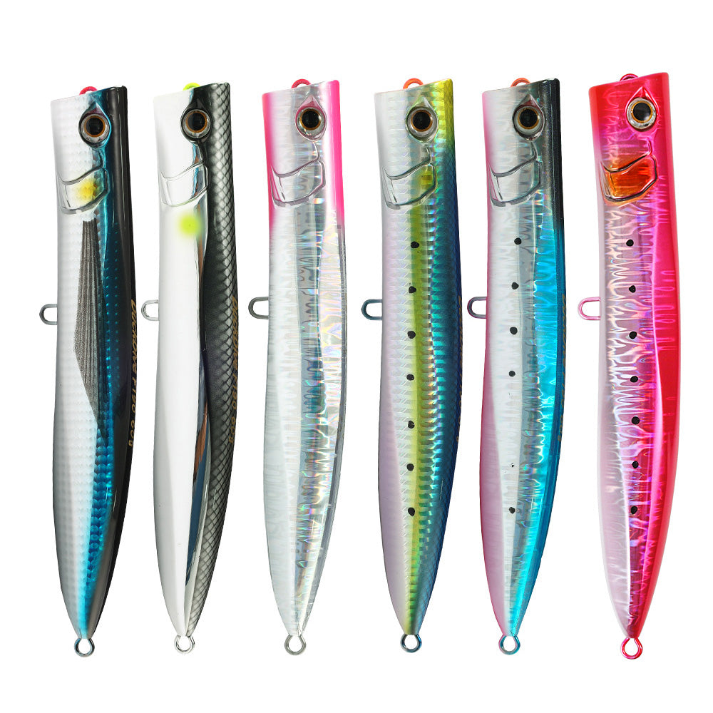 JIGGINGPRO 190mm 60g Duckdive Topwater Slim Popper Diving Pencil Lure