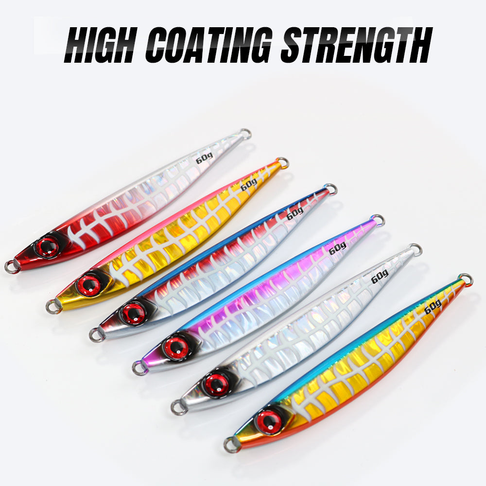 40g 60g 80g 100g Luminous Pattern Metal Jig Fishing Lure