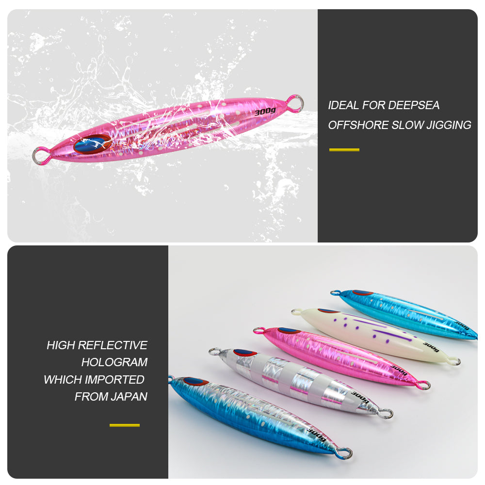 JIGGINGPRO Slow Jig Deep Sea Fishing Lure Metal Jig 300g 400g Slow Skip FB