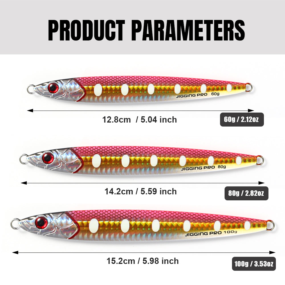 JIGGINGPRO Saltwater Fishing Bait Metal Jigs 60g 80g 100g Sardine Minnow