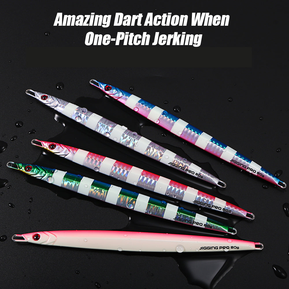 JIGGING PRO Long Cast Metal Jig 60g 80g Long Blade Seawater Fishing Bait