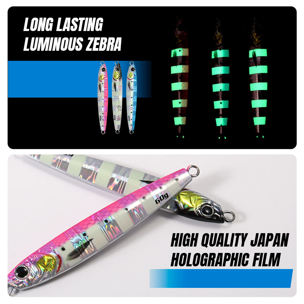 JIGGING PRO Casting Metal Jig 40g 60g 3D Jig Minnow