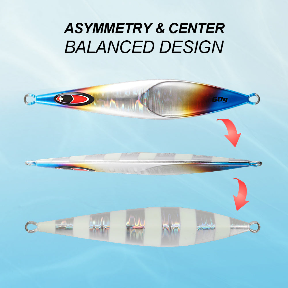 JIGGING PRO Rector Slow Jigging Metal Jig | UV Glow, 60–210g