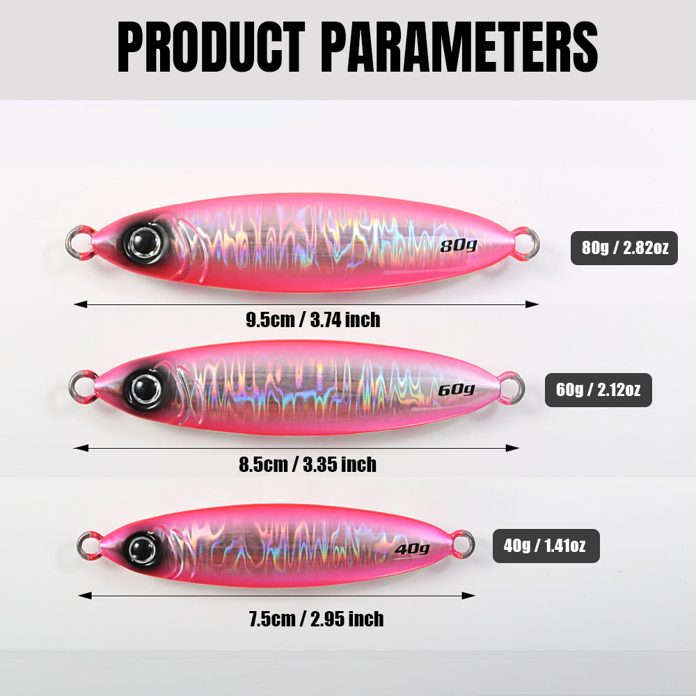 JIGGING PRO Metal Jig 40g 60g 80g Slow Fall Fishing Lure