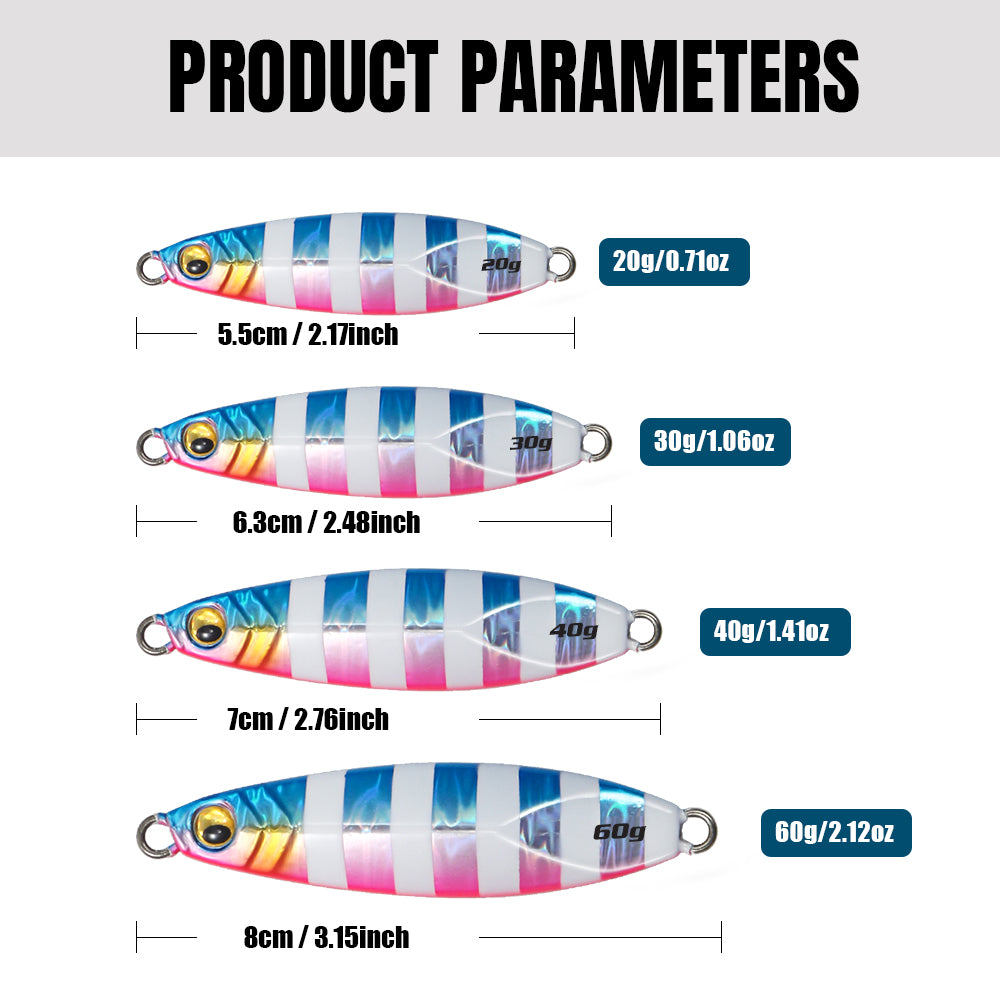 JIGGINGPRO 20g 30g 40g 60g Jigpara Slow Jigs Shore Jigging Lure Saltwater Fishing Lure