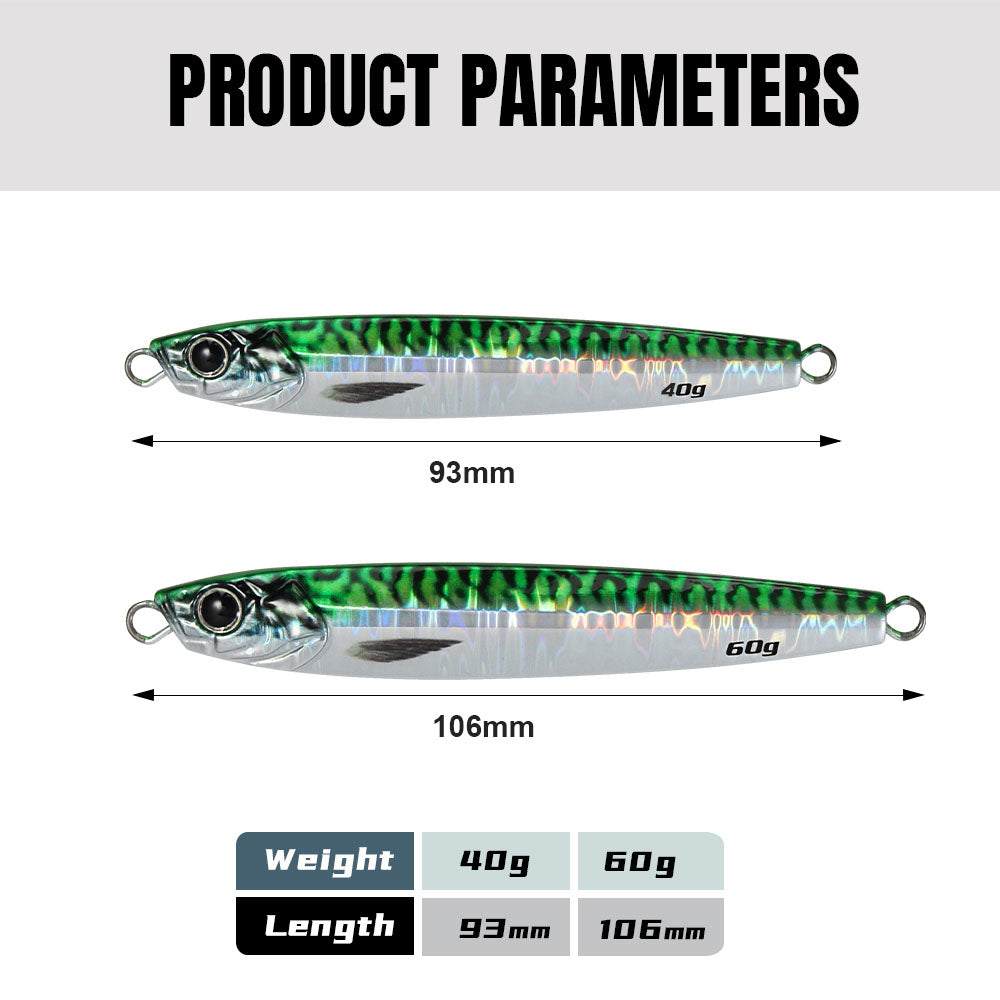 JIGGING PRO Casting Metal Jig 40g 60g 3D Jig Minnow