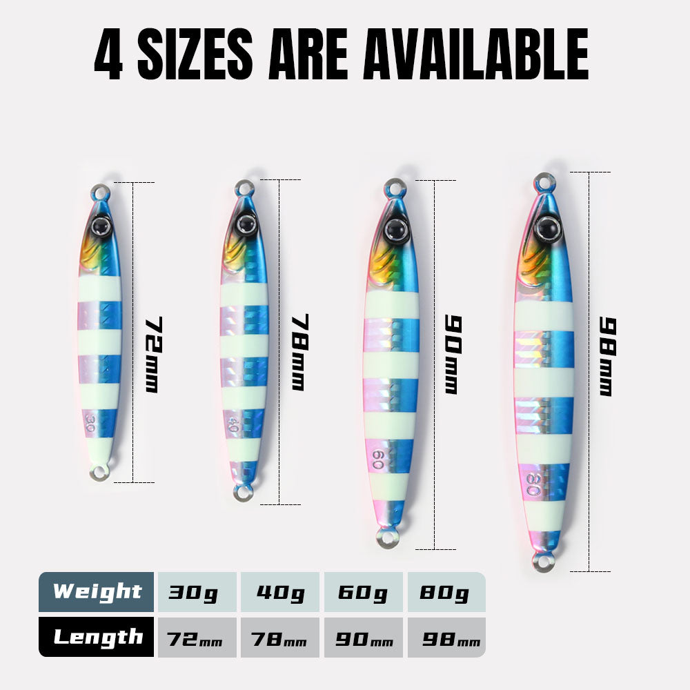 JIGGING PRO Tungsten Jig Saltwater Fishing Metal Jig Lure 30g 40g 60g 80g