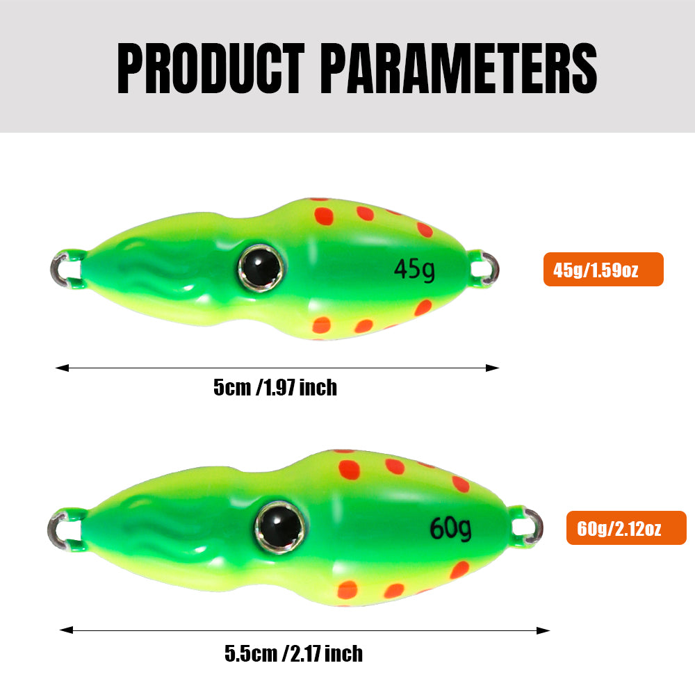 Gourd Slider Jig 45g & 60g with Skirted Hooks | JIGGING PRO