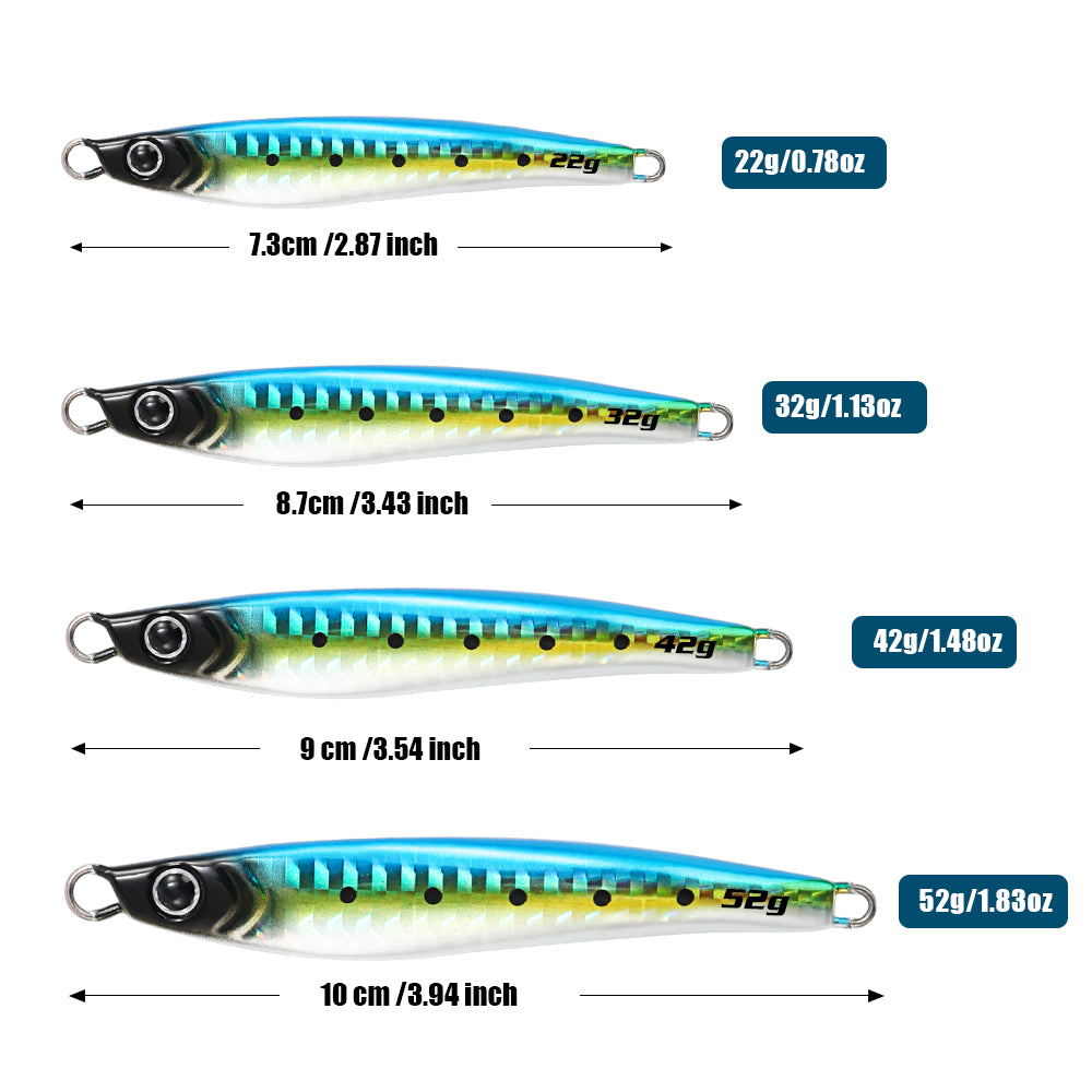 JIGGING PRO 22g 32g 42g 52g JUGULO Fast Sinking Jigs Long Casting Shore Jigging Metal Jig