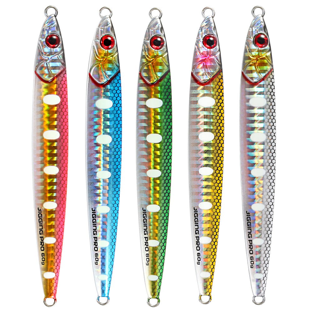 JIGGINGPRO 60g 80g 100g Slim Jig Minnow Fishing Lure Saltwater Metal Jig Bait