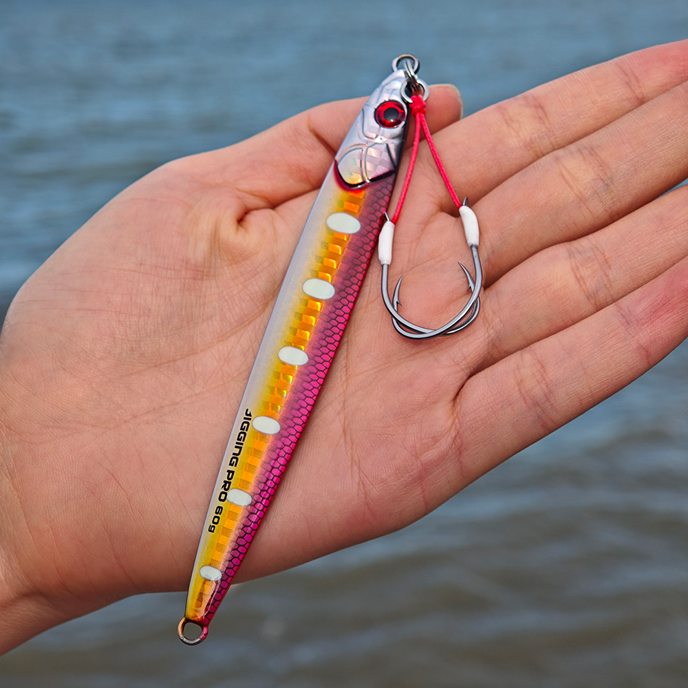 JIGGINGPRO 60g 80g 100g Slim Jig Minnow Fishing Lure Saltwater Metal Jig Bait