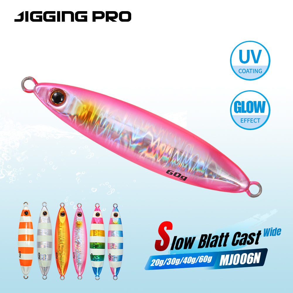 JIGGING PRO Slow Blatt Cast Wide 20g/30g/40g/60g Shore Jigging Lure Long Cast Metal Jigs Fishing Bait