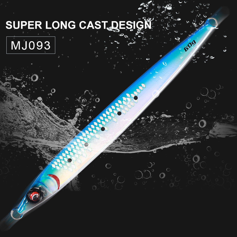 JIGGINGPRO Sardine Slider 40g 60g 80g 100g Jigging Lure Saltwater Metal Jig