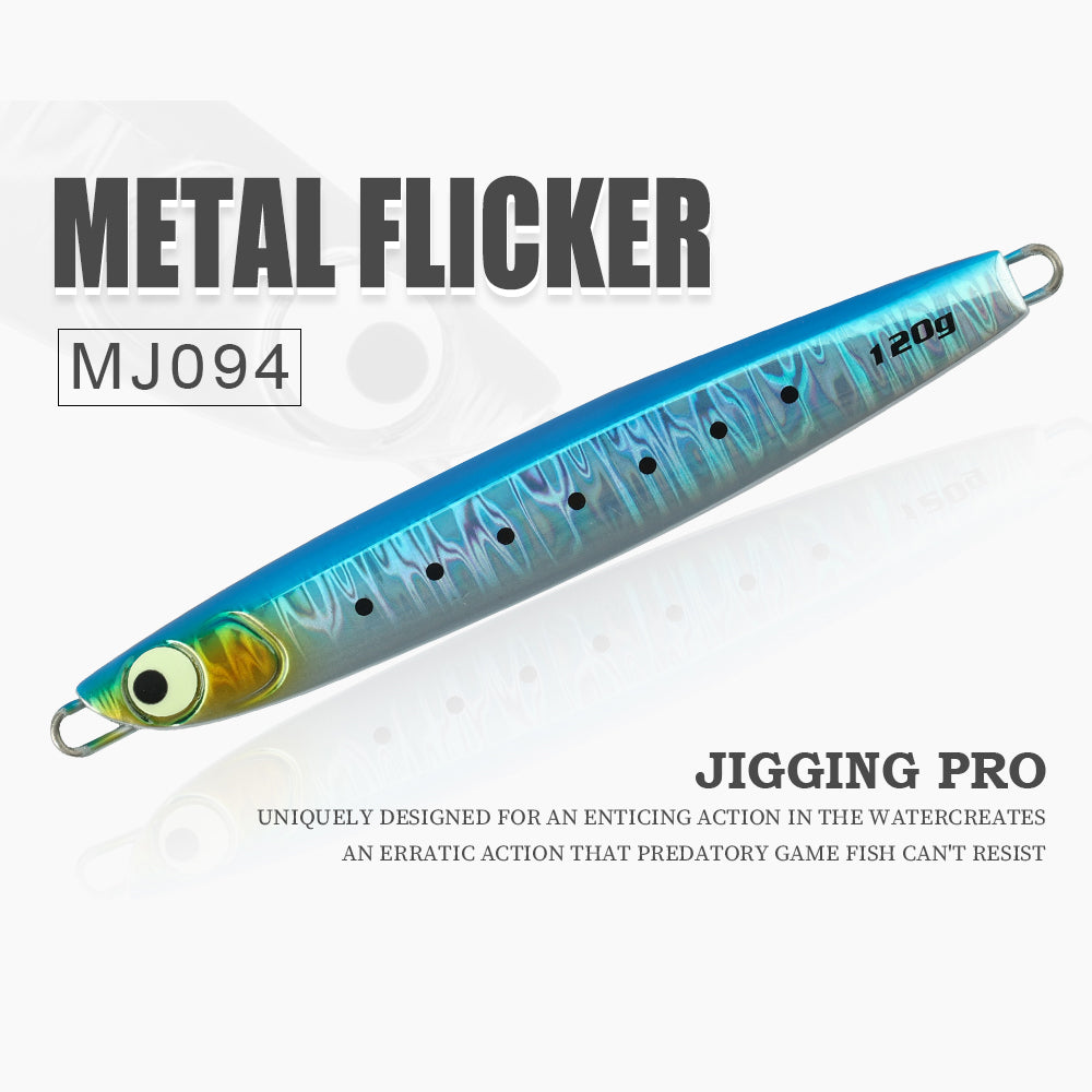 JIGGING PRO Salterwater Metal Jig Slow Fall Luminous Fishing Bait 60g 80g 100g 120g 160g