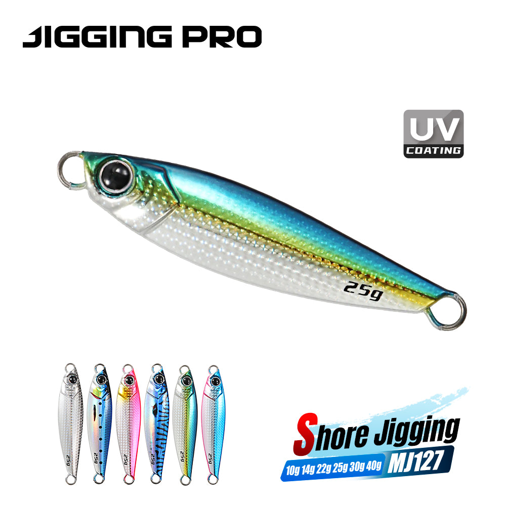 JIGGING PRO Saltwater Metal Cast Micro Jig Spoon Lure 10g 14g 22g 25g 30g 40g Artificial Bait Shore Slow Jigging Fishing Lures Fish Tackle