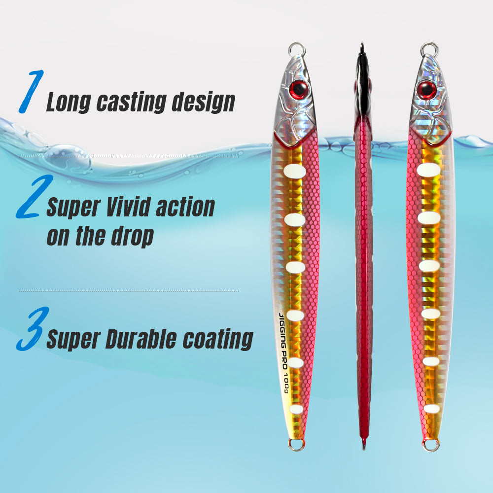 JIGGINGPRO Saltwater Fishing Bait Metal Jigs 60g 80g 100g Sardine Minnow