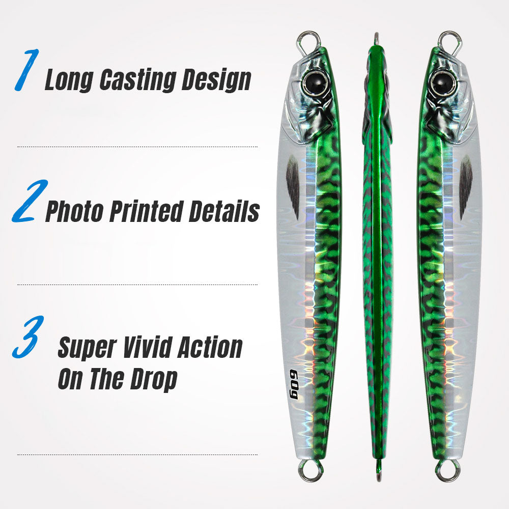 JIGGING PRO Casting Metal Jig 40g 60g 3D Jig Minnow