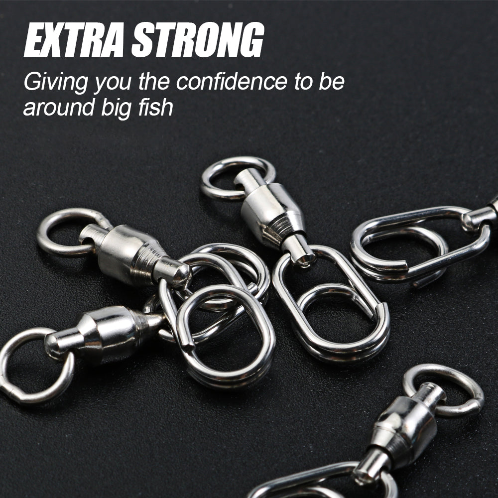 JIGGING PRO Stainless Steel Ball Bearing Swivel Quick Snap Fishing Accessories
