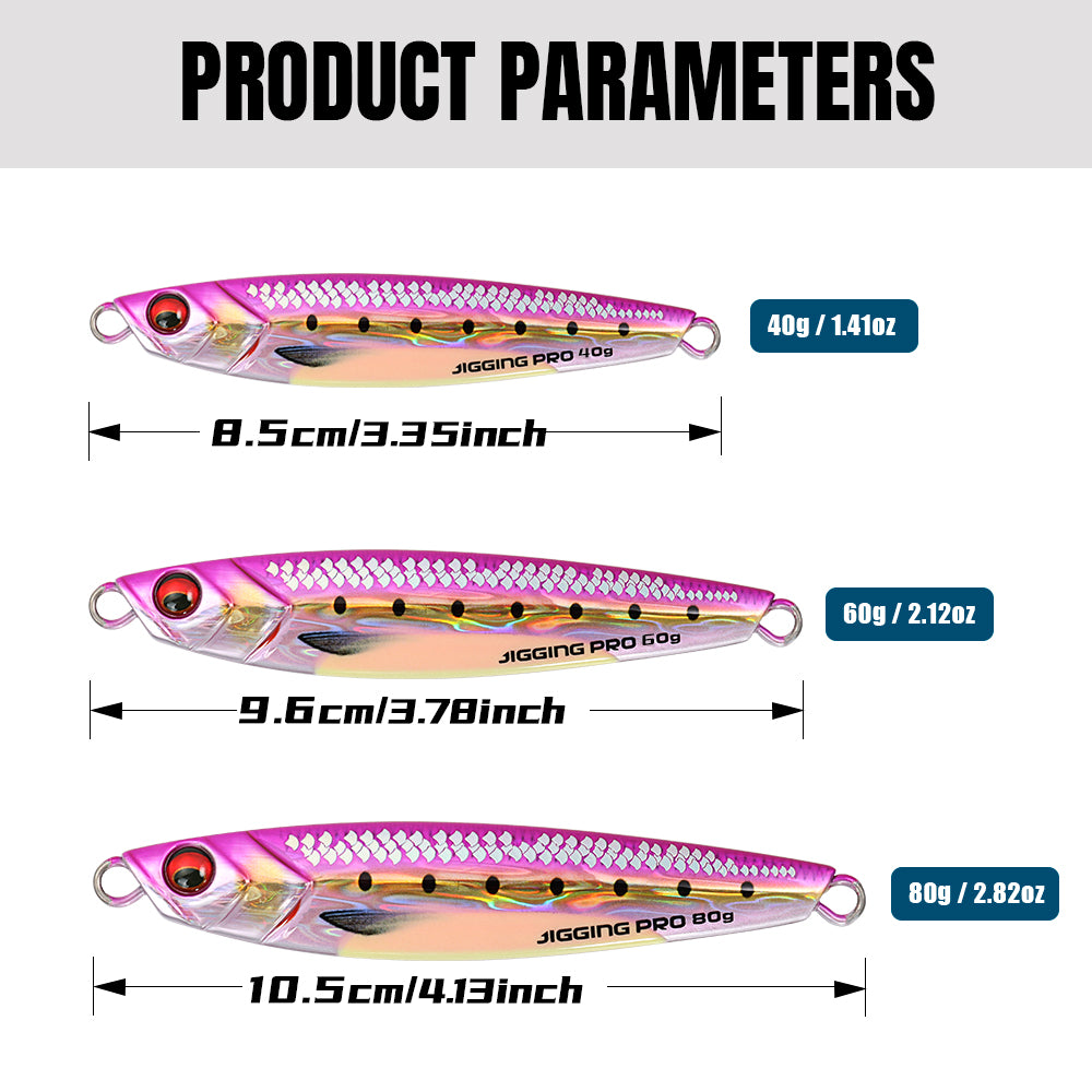 JIGGING PRO 3D Print Real Scale Long Casting Metal Jigs 40g 60g 80g Shore Jigging Lure