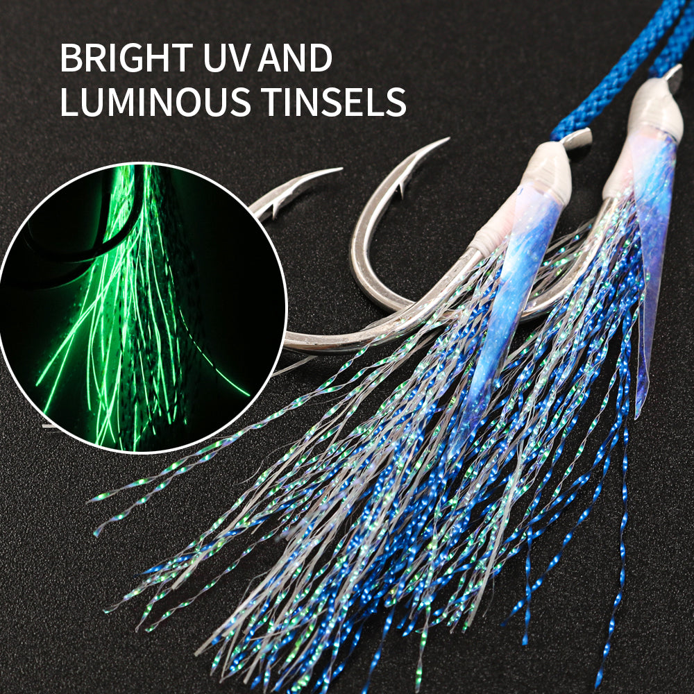 JIGGING PRO Twin Assist Hooks For Jigging Lure Double Hooks 1/0 2/0 3/0 4/0