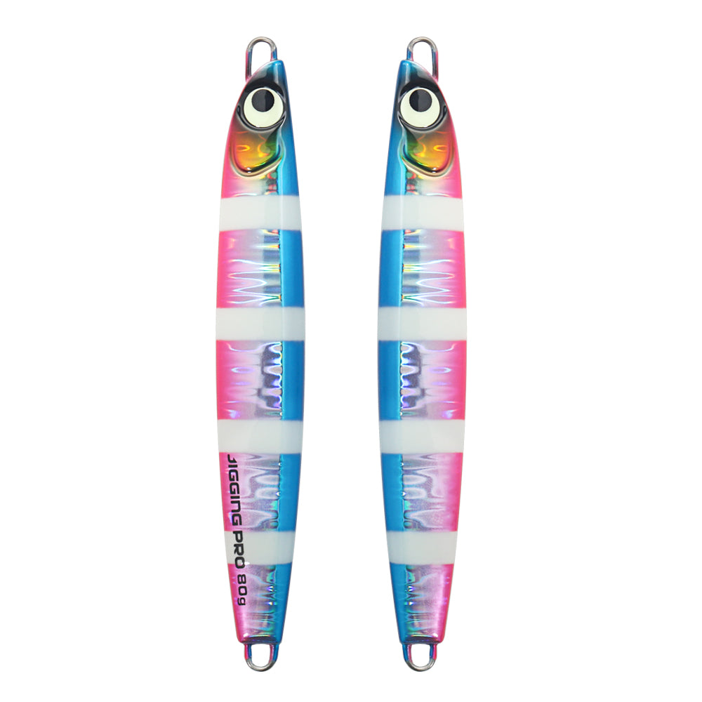 JIGGING PRO Salterwater Metal Jig Slow Fall Luminous Fishing Bait 60g 80g 100g 120g 160g