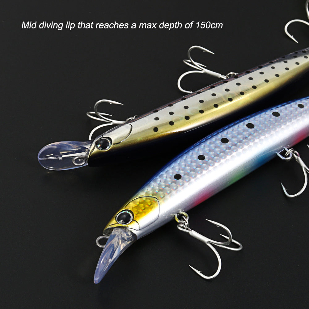 JIGGING PRO 130mm 23g Floating Minnow Lure | Long Casting Surf Fishing Bait for Flatfish & Seabass