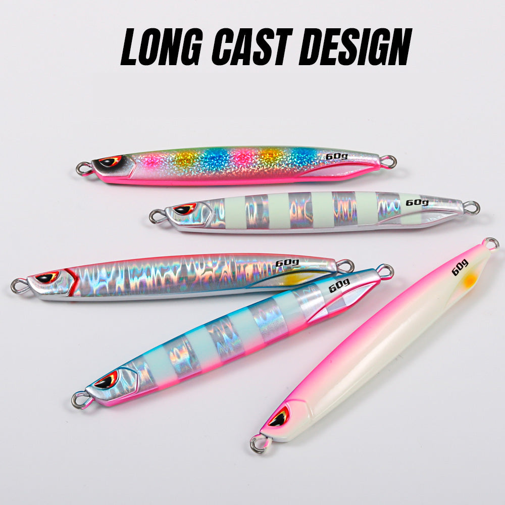 JIGGING PRO Metal Jig Shore Jigging Lure Drag Metal Cast 40g 60g 80g