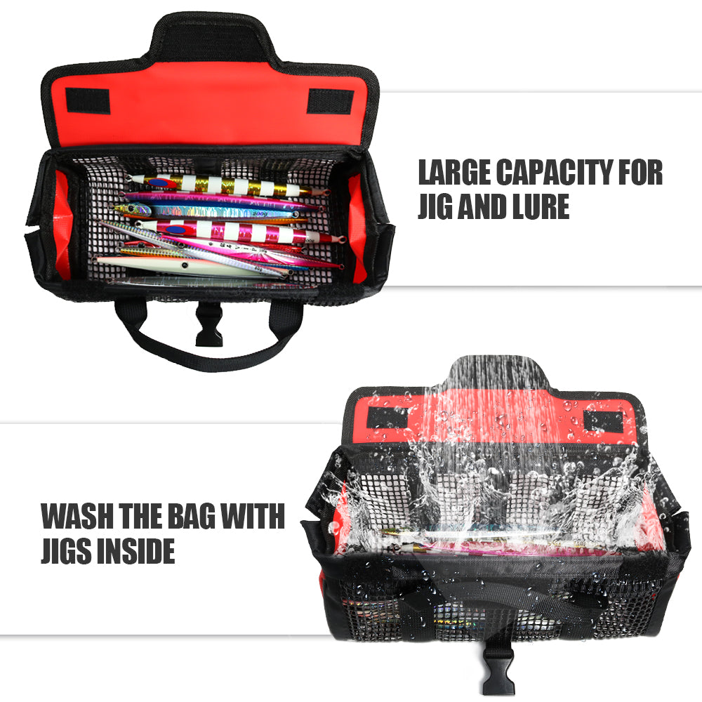 JIGGINGPRO Metal Jig Bag Saltwater Fishing Tackle Fishing Lure Bag Bait Storage