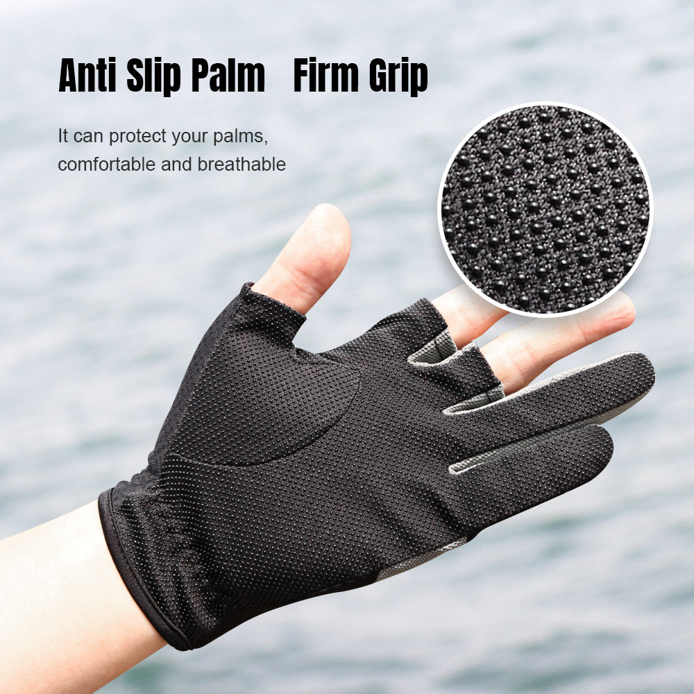JIGGING PRO Men&Women Outdoor 3 Cut Fingers Fishing gloves Paddling, Sailing, Rowing and Hiking gloves Sport Tackle