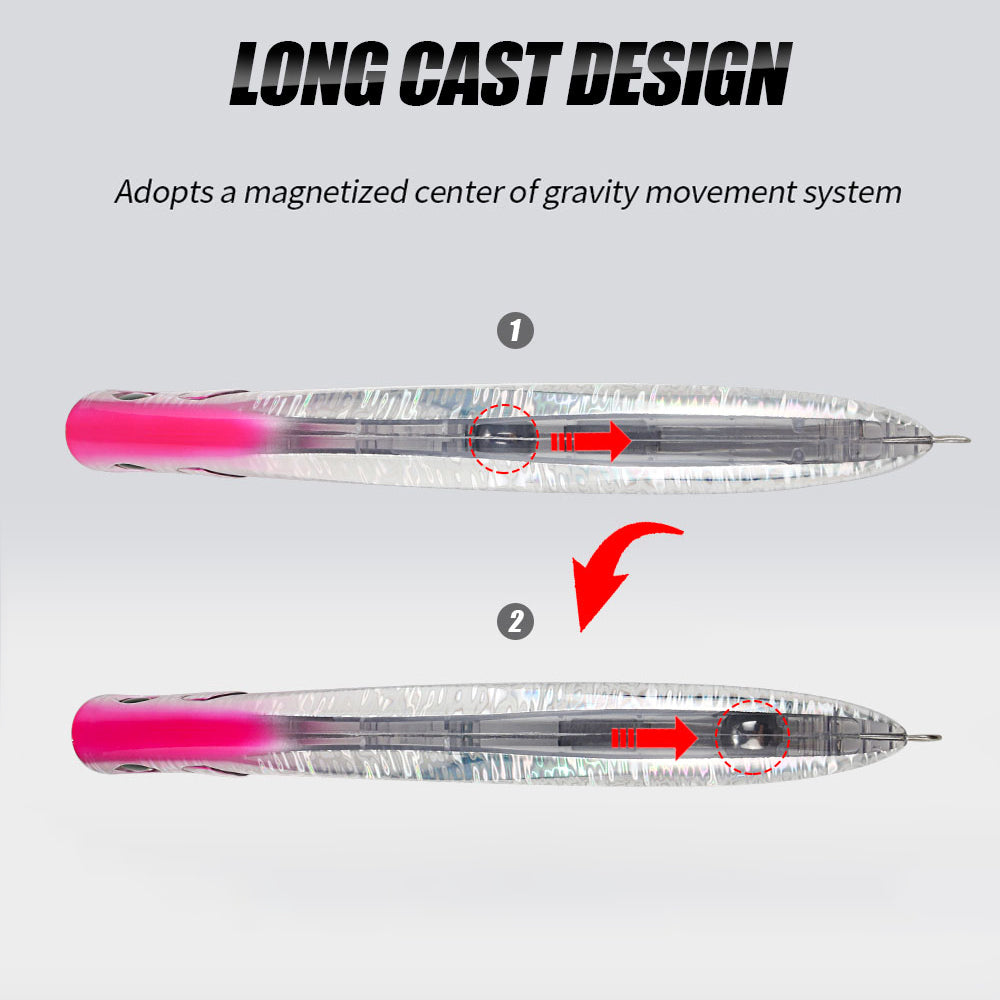 JIGGINGPRO 190mm 60g Topwater Slim Popper Lure Sea Floating Fishing Lure