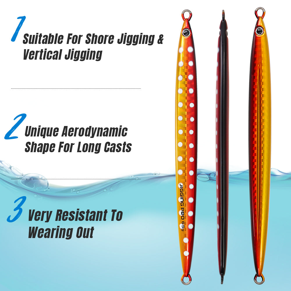 JIGGING PRO Long Casting Jigs Metal Jig Fishing Lure 45g 65g 85g Gekito Jig Strike