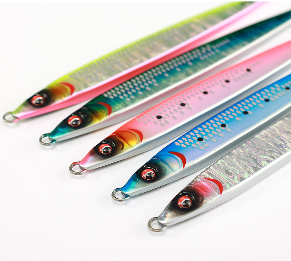 JIGGINGPRO Sardine Slider 40g 60g 80g 100g Jigging Lure Saltwater Metal Jig