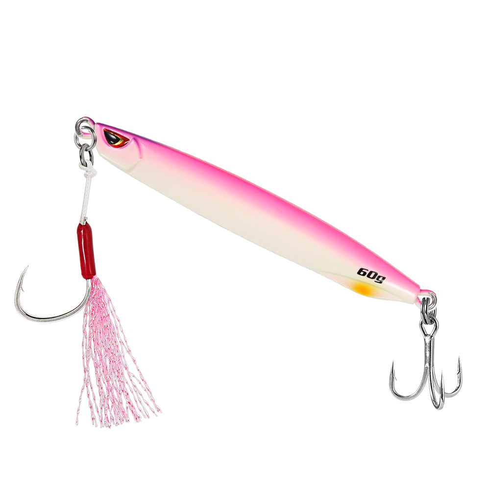 JIGGING PRO Metal Jig Shore Jigging Lure Drag Metal Cast 40g 60g 80g